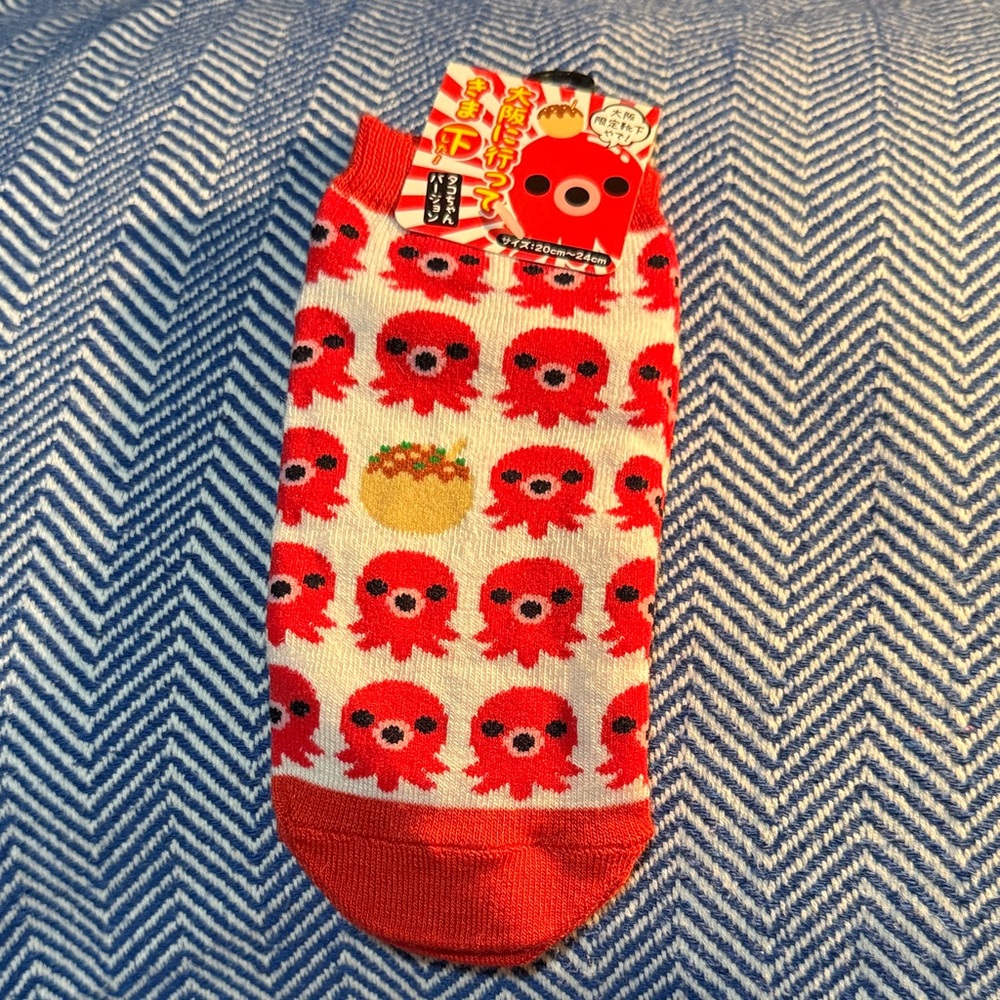 Red and White Octopus Pattern Socks